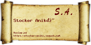Stocker Anikó névjegykártya