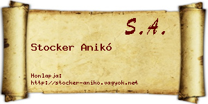 Stocker Anikó névjegykártya