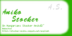 aniko stocker business card